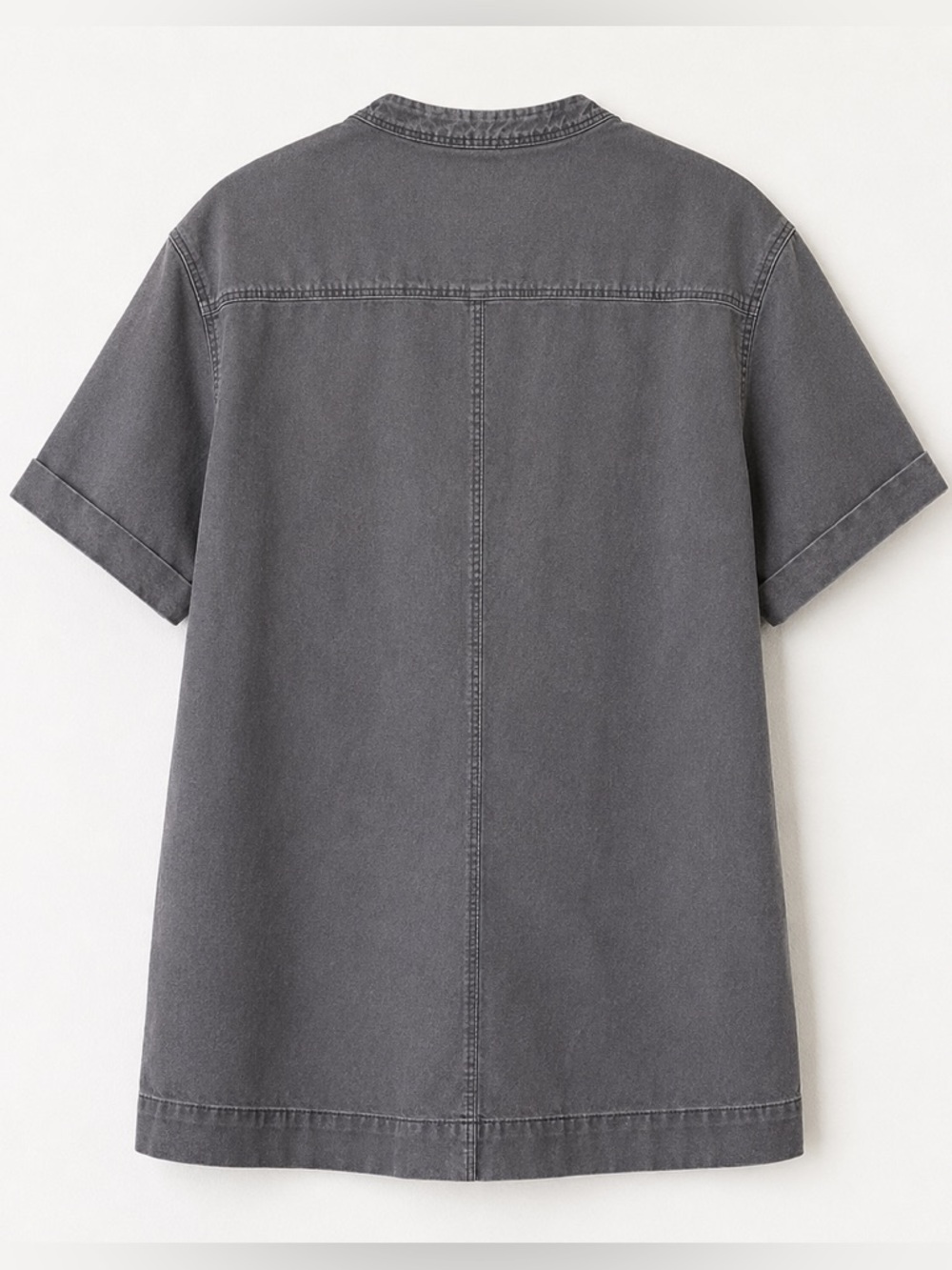 SOEUR Unique Mini Dress Charcoal Gray Utility Pocket Relaxed Cotton 38 US Size 6 - Picture 4 of 9